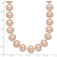 14k 8-9mm Pink Near Round Freshwater Cultured Pearl Necklace
