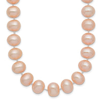 14k 8-9mm Pink Near Round Freshwater Cultured Pearl Necklace