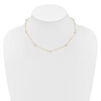 14K 4-5mm White Near Round Freshwater Cultured Pearl 8-station Necklace