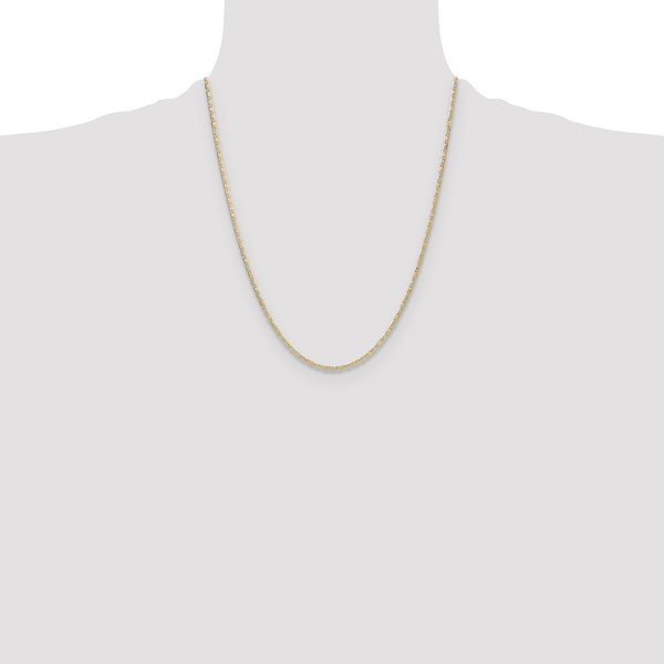 14k 2.0mm Tri-color Gold PavÃ© Valentino Chain