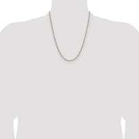 14k 2.3mm Semi-solid with Rhodium PavÃ© Figaro Chain