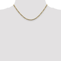 14k 3.2mm Semi-solid with Rhodium PavÃ© Figaro Chain