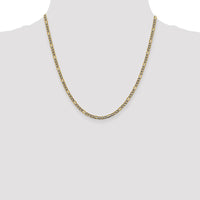 14k 3.2mm Semi-solid with Rhodium PavÃ© Figaro Chain