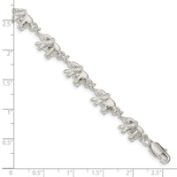 Sterling Silver Elephants Bracelet