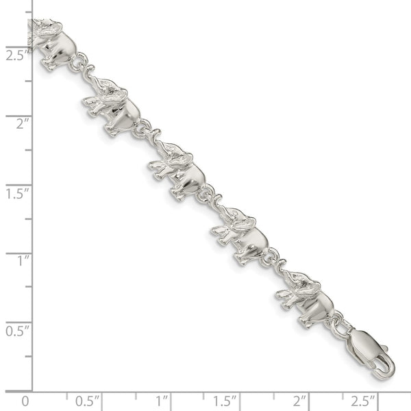 Sterling Silver Elephants Bracelet