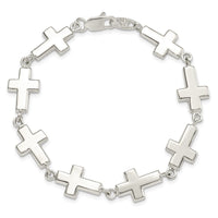 Sterling Silver Crosses Bracelet