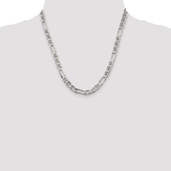 Sterling Silver 6.5mm Figaro Anchor Chain
