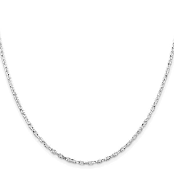 Sterling Silver Rhodium-plated 2.2mm Diamond-cut Long Link Cable Chain