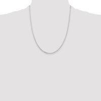 Sterling Silver Rhodium-plated 2.2mm Diamond-cut Long Link Cable Chain