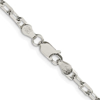 Sterling Silver Rhodium-plated 3.75mm Diamond-cut Long Link Cable Chain