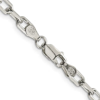 Sterling Silver 4.5mm Diamond-cut Long Link Cable Chain