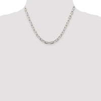Sterling Silver Rhodium-plated 5.75mm Diamond-cut Long Link Cable Chain