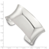 Sterling Silver Polished 30mm Concave Cuff Bangle