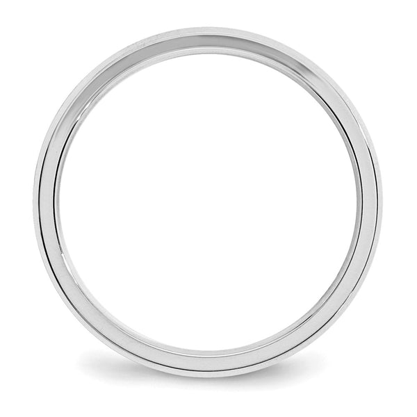Sterling Silver Rhodium-plated 3mm Bevel Edge Size 5.5 Band