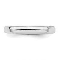 Sterling Silver Rhodium-plated 3mm Bevel Edge Size 4.5 Band