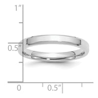Sterling Silver Rhodium-plated 3mm Bevel Edge Size 4.5 Band