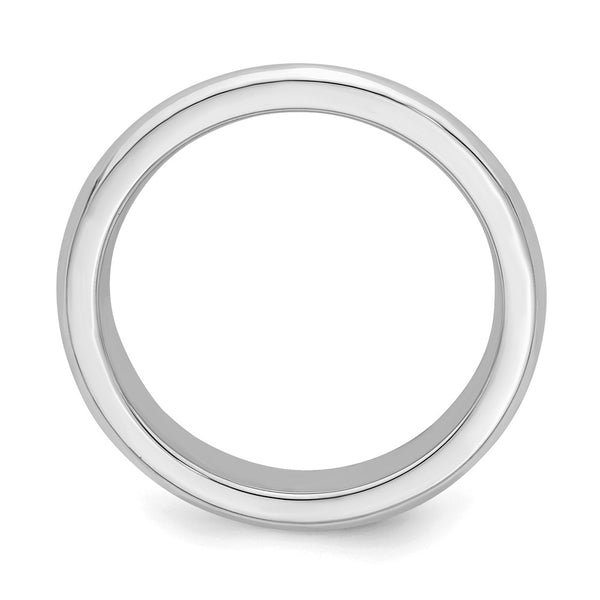 Sterling Silver Rhodium-plated 4mm Bevel Edge Size 4.5 Band