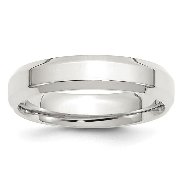 Sterling Silver 5mm Bevel Edge Size 6.5 Band