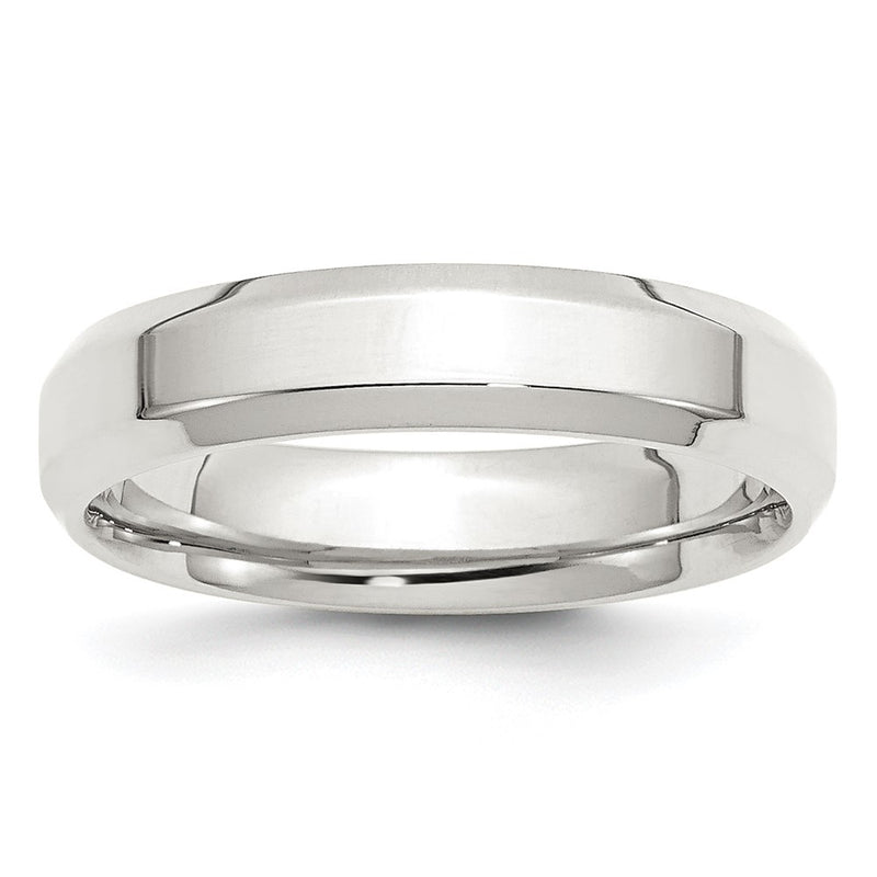 Sterling Silver 5mm Bevel Edge Size 6.5 Band