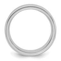 Sterling Silver Rhodium-plated 5mm Bevel Edge Size 4.5 Band