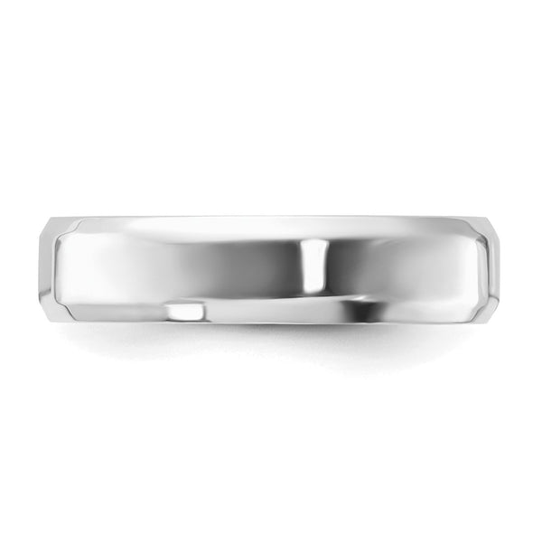 Sterling Silver Rhodium-plated 5mm Bevel Edge Size 13 Band