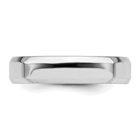 Sterling Silver Rhodium-plated 5mm Bevel Edge Size 4.5 Band