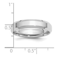 Sterling Silver Rhodium-plated 5mm Bevel Edge Size 13 Band