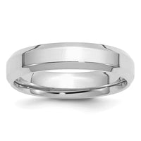 Sterling Silver Rhodium-plated 5mm Bevel Edge Size 4.5 Band