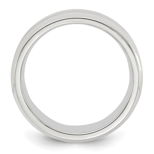 Sterling Silver 6mm Bevel Edge Size 4 Band