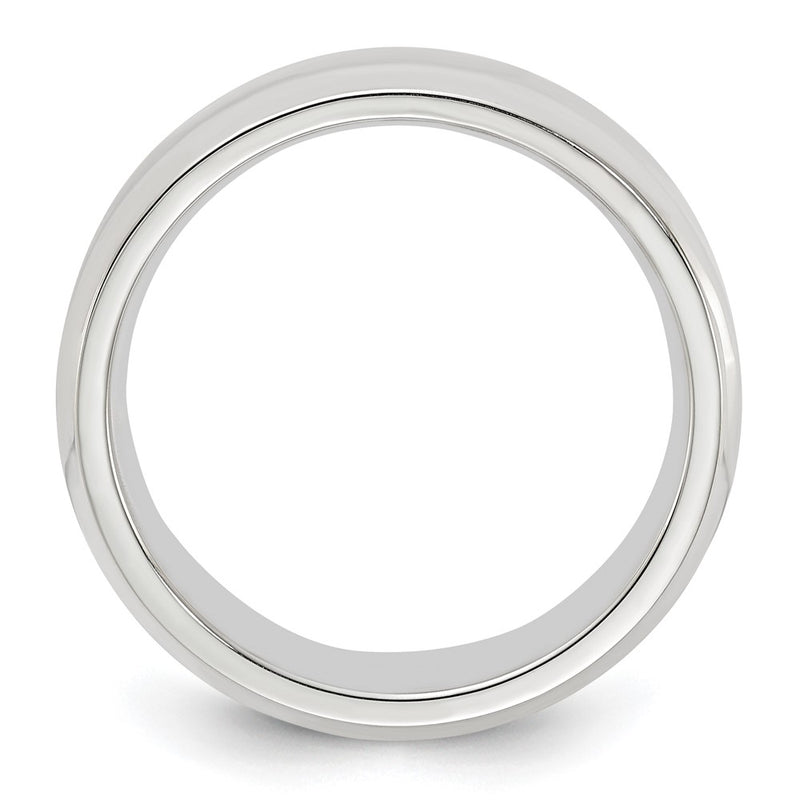 Sterling Silver 6mm Bevel Edge Size 4 Band