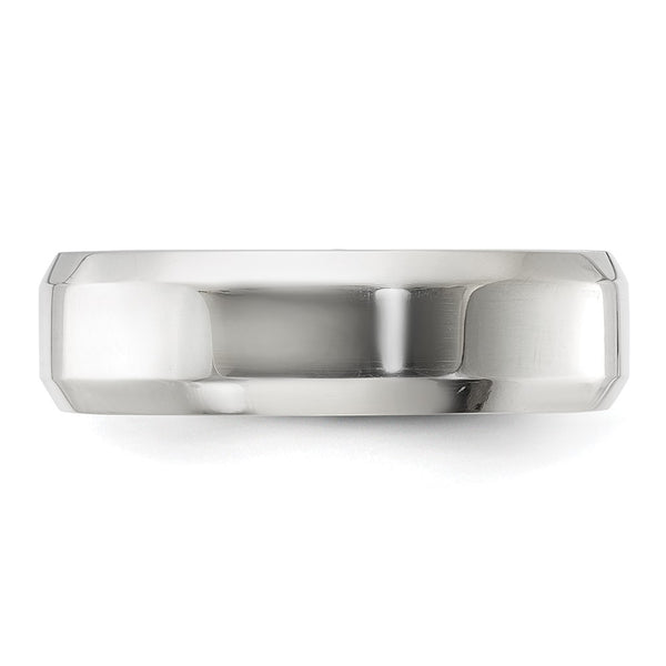 Sterling Silver 6mm Bevel Edge Size 4 Band