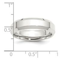 Sterling Silver 6mm Bevel Edge Size 4 Band