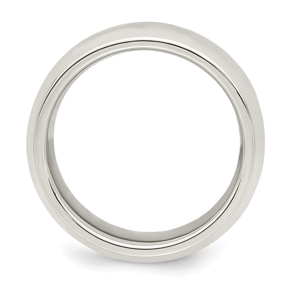 Sterling Silver 7mm Bevel Edge Size 9.5 Band