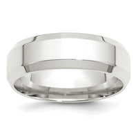 Sterling Silver 7mm Bevel Edge Size 9.5 Band