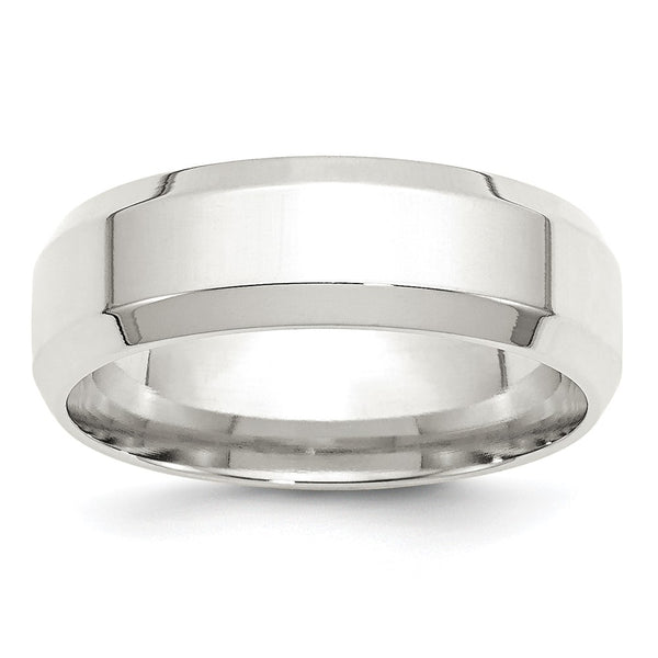 Sterling Silver 7mm Bevel Edge Size 9.5 Band