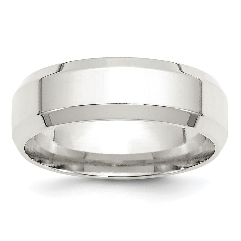 Sterling Silver 7mm Bevel Edge Size 9.5 Band