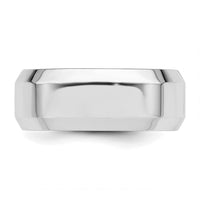 Sterling Silver Rhodium-plated 8mm Bevel Edge Size 12.5 Band