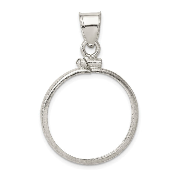 Sterling Silver 21.1 x 2.0mm $0.05 Screw Top Coin Polished Bezel Pendant