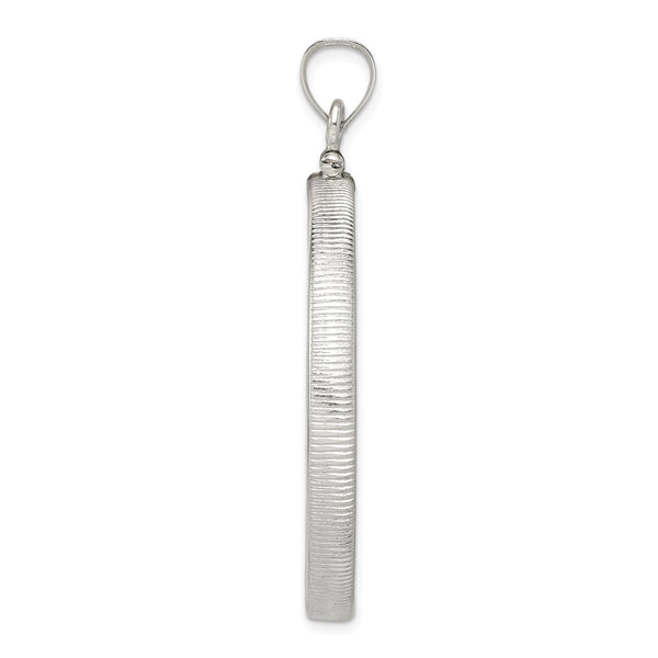 Sterling Silver 38.2 x 2.8mm Screw Top Coin Polished Bezel Pendant