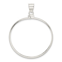 Sterling Silver 38.2 x 2.8mm Screw Top Coin Polished Bezel Pendant