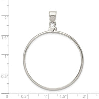 Sterling Silver 38.2 x 2.8mm Screw Top Coin Polished Bezel Pendant