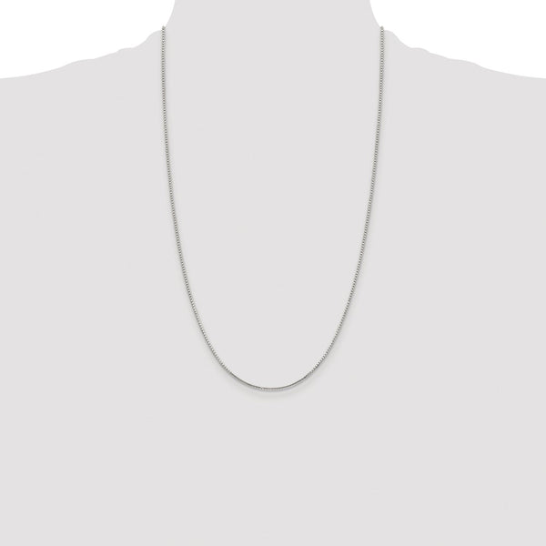 Sterling Silver Rhodium-plated 1.25mm 8 Sided Box Chain