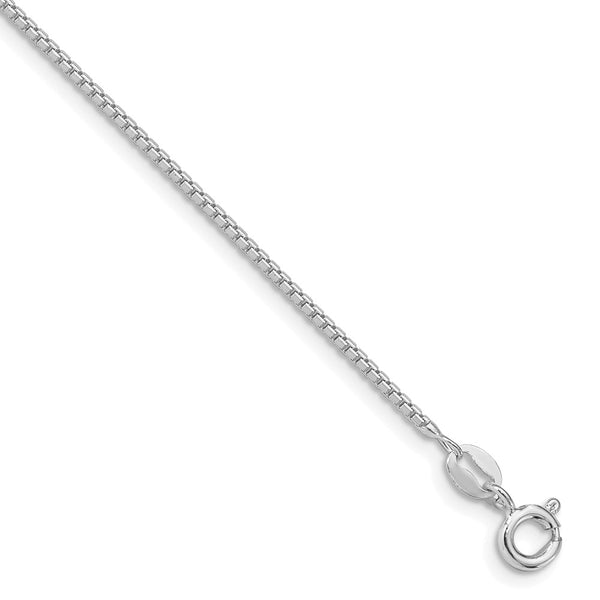 Sterling Silver Rhodium-plated 1.25mm 8 Sided Box Chain