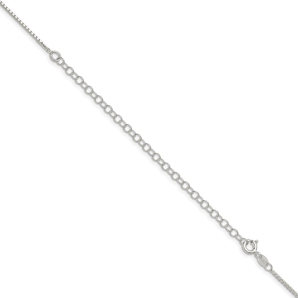 Sterling Silver 1.35mm 8 Sided w/4in ext. Box Chain