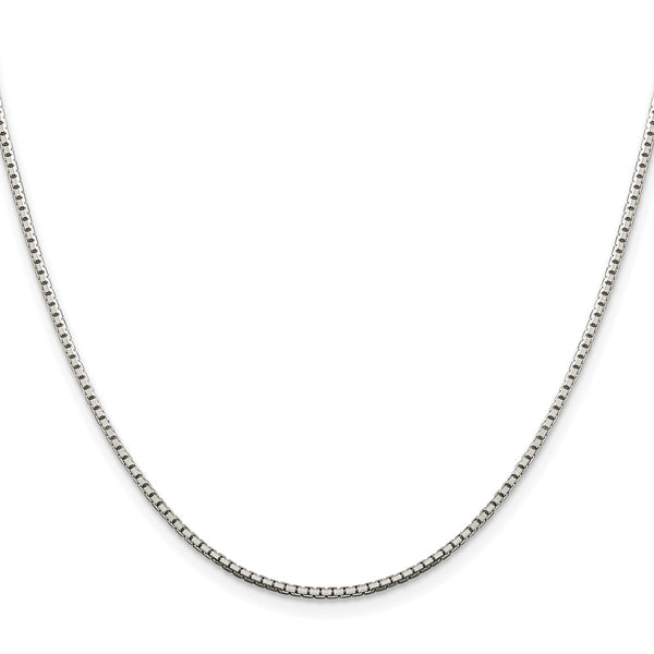 Sterling Silver Rhodium-plated 1.5mm 8 Sided Box Chain