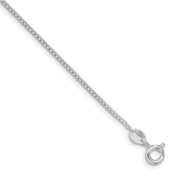 Sterling Silver Rhodium-plated 1.5mm 8 Sided Box Chain