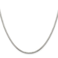 Sterling Silver Rhodium-plated 2mm 8 Sided Box Chain