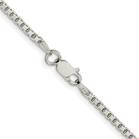 Sterling Silver Rhodium-plated 2mm 8 Sided Box Chain