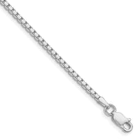 Sterling Silver Rhodium-plated 2mm 8 Sided Box Chain