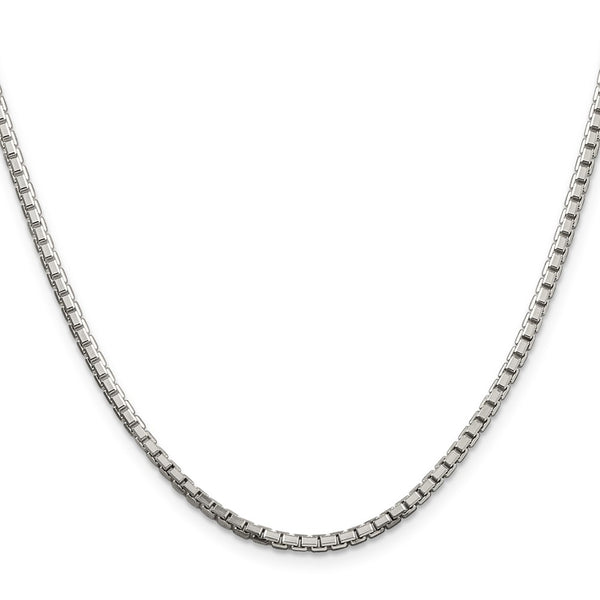 Sterling Silver 2.5mm 8 Sided Box Chain
